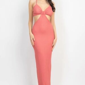Elegant Coral Maxi Dress